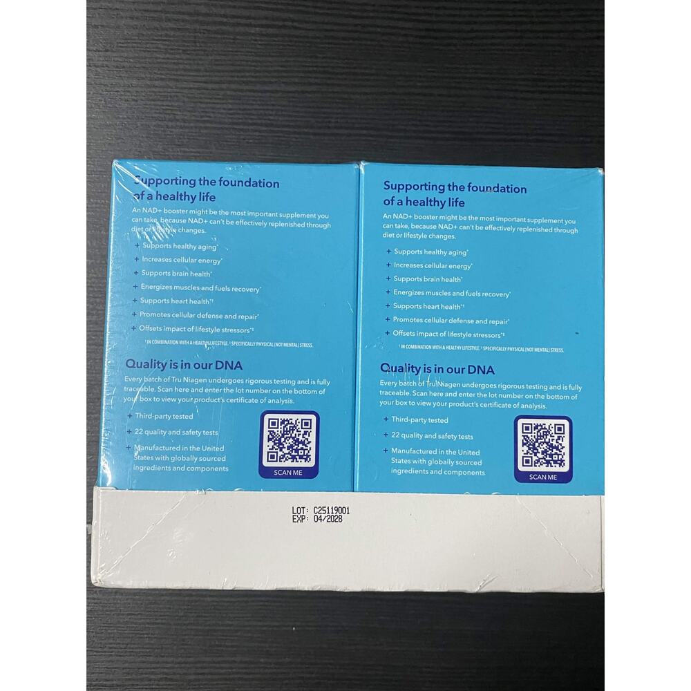 Tru Niagen 300mg NAD+ Booster 120ct Two 120ct Bottles 150mg (Expiry 04/2028) - Picture 2 of 4